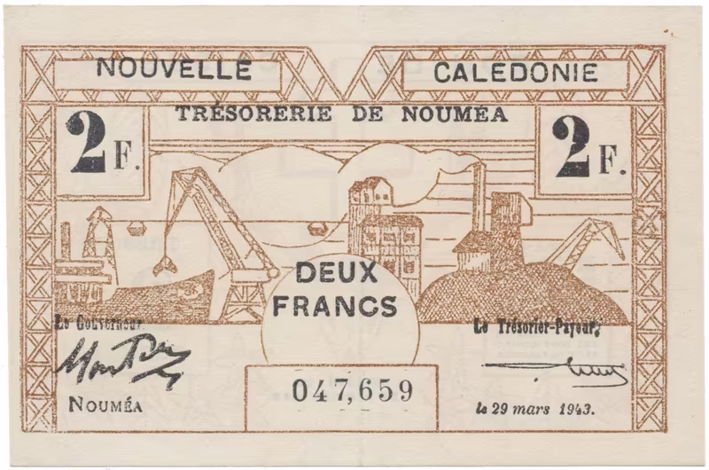 Nová Kaledonie, 2 Francs / 29. 3. 1943, P.56