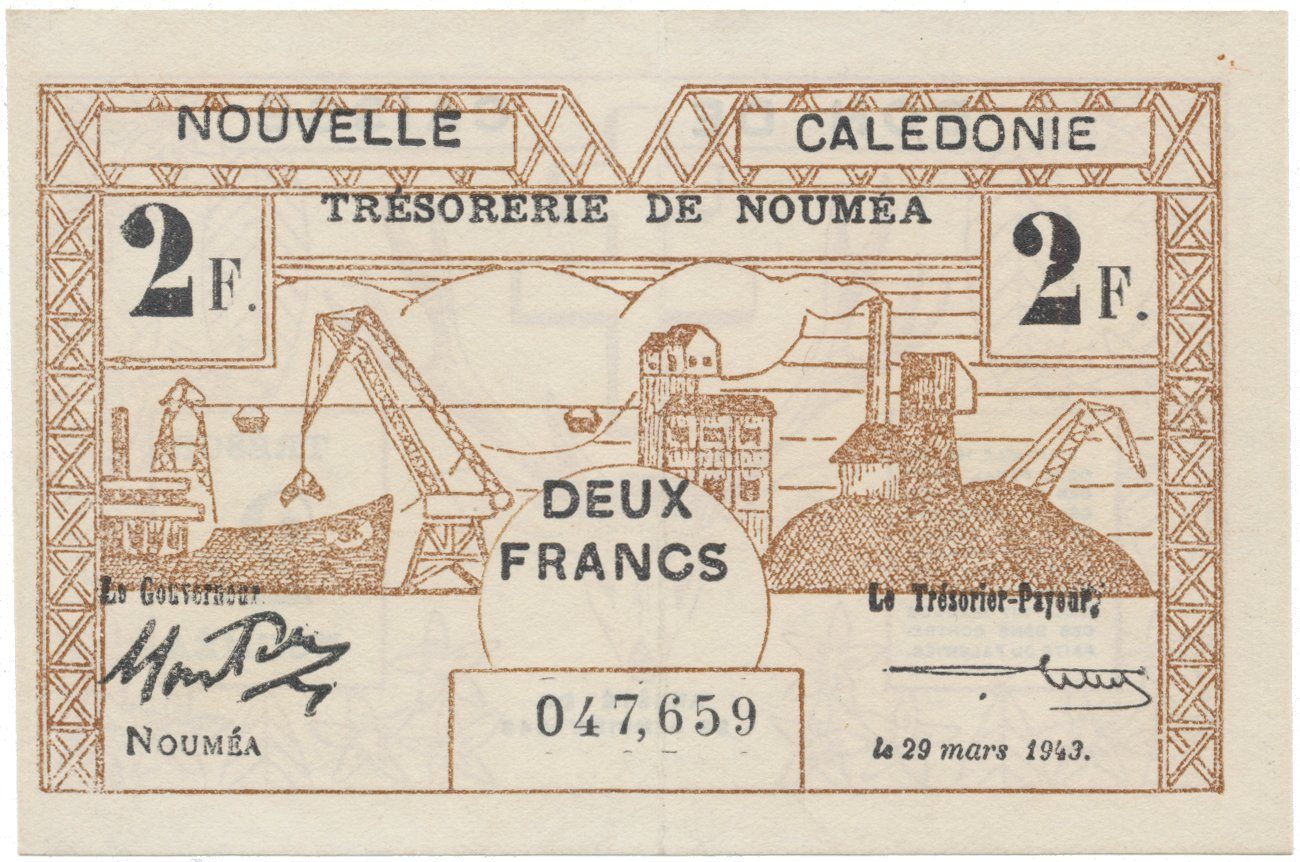 Nová Kaledonie, 2 Francs / 29. 3. 1943, P.56