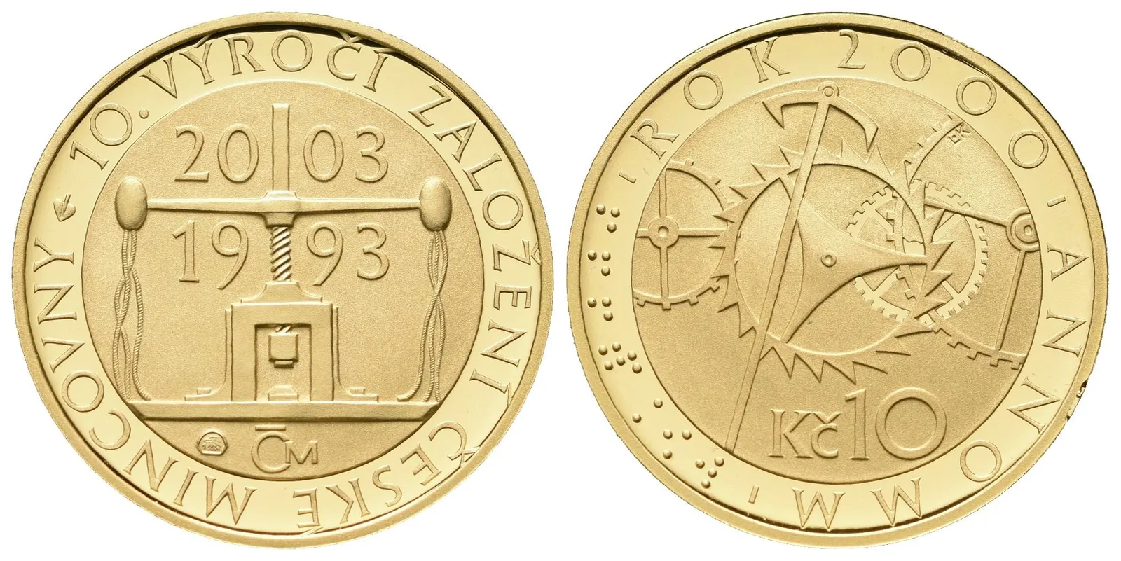 Medaile 2000 - Medaile s motivem 10 Koruny 2000