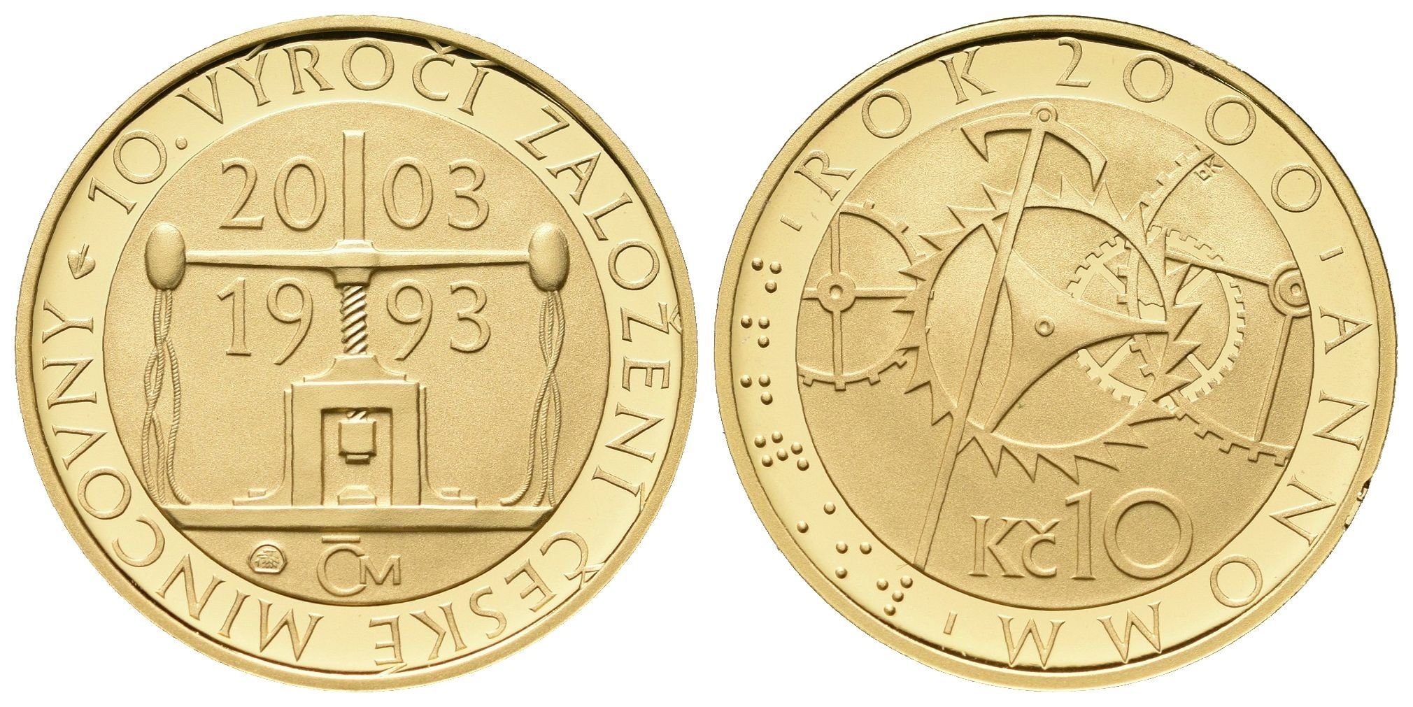 Medaile 2000 - Medaile s motivem 10 Koruny 2000