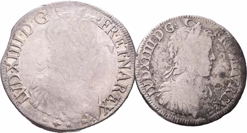 Francie, Ecu 1661 + 1/2 Ecu 1649