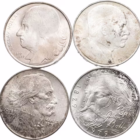 Soubor mincí 100 Kčs 1971 - Josef Mánes, 1976 - Kaplan, 1977 - Hollar,