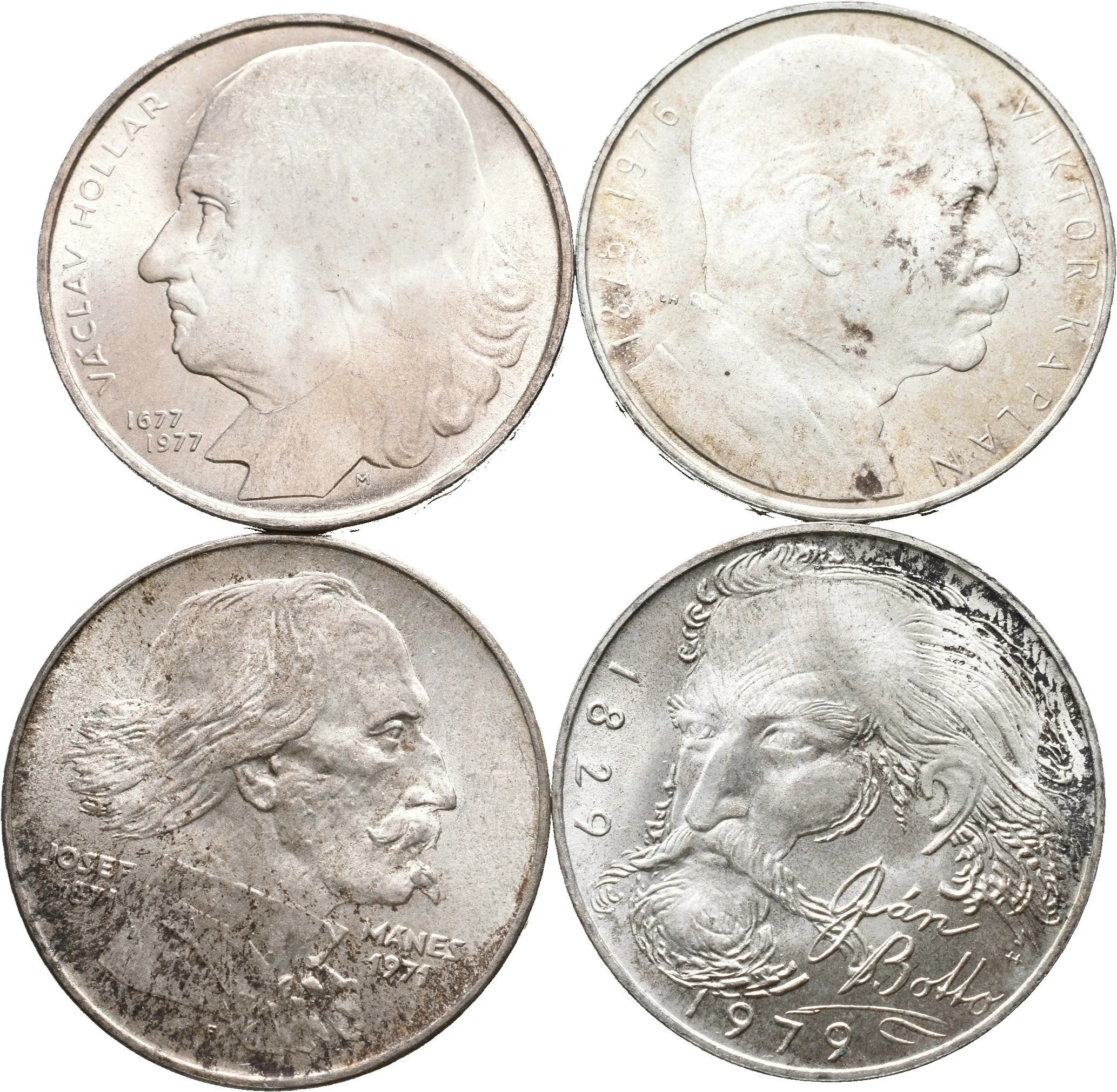 Soubor mincí 100 Kčs 1971 - Josef Mánes, 1976 - Kaplan, 1977 - Hollar, — 1