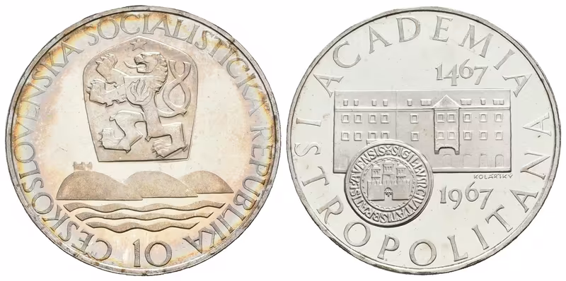 10 Kčs 1967 - Akademia Istropolitana, PROOF