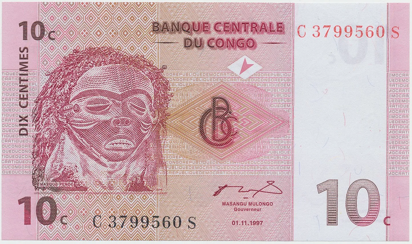 Kongo Dem. Republika, 10 Centimes 1997, P.82