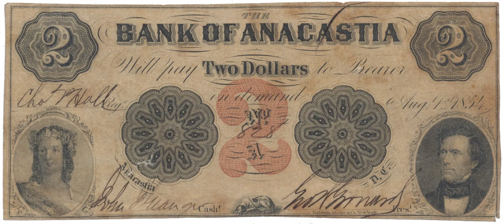 USA - Washington D.C., 2 Dollar 1854