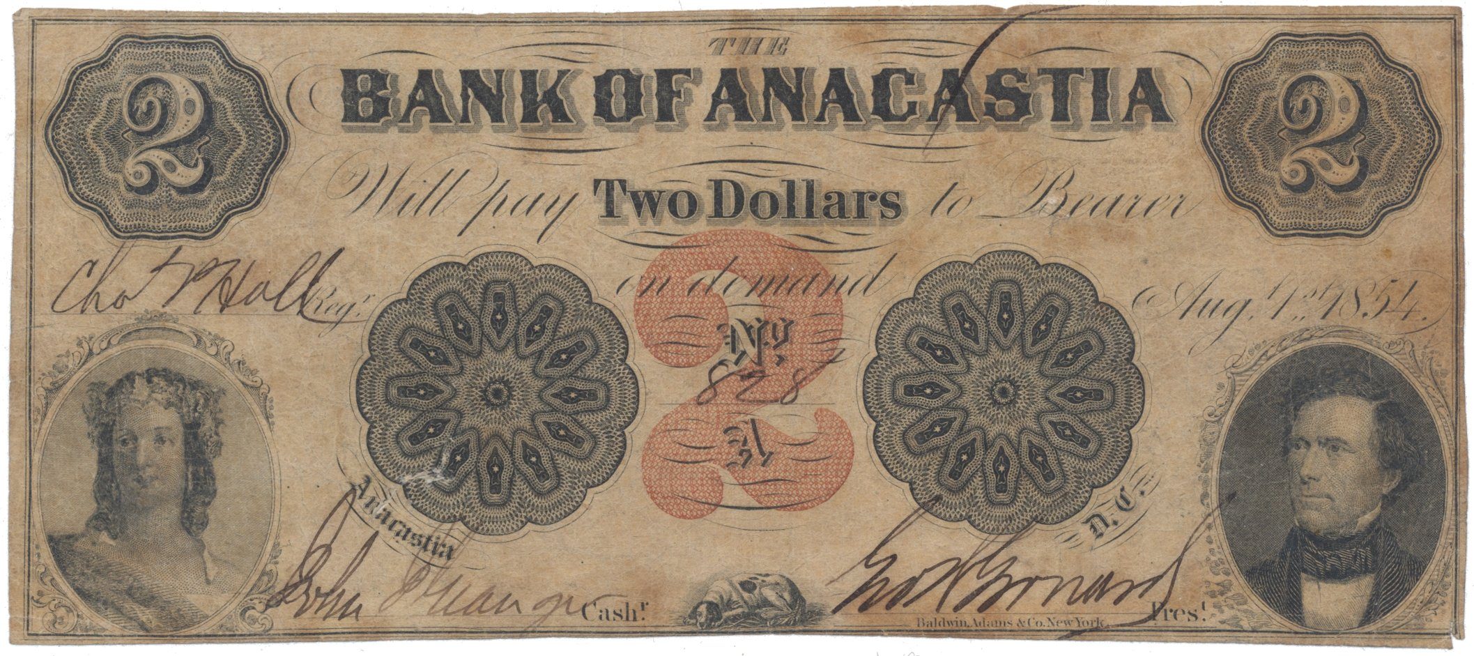 USA - Washington D.C., 2 Dollar 1854