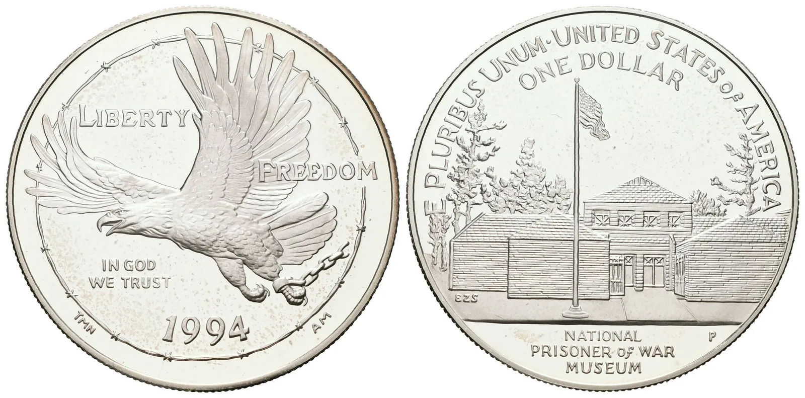 USA, 1 Dollar 1994 - Národní muzeum válečných zajatců, PROOF