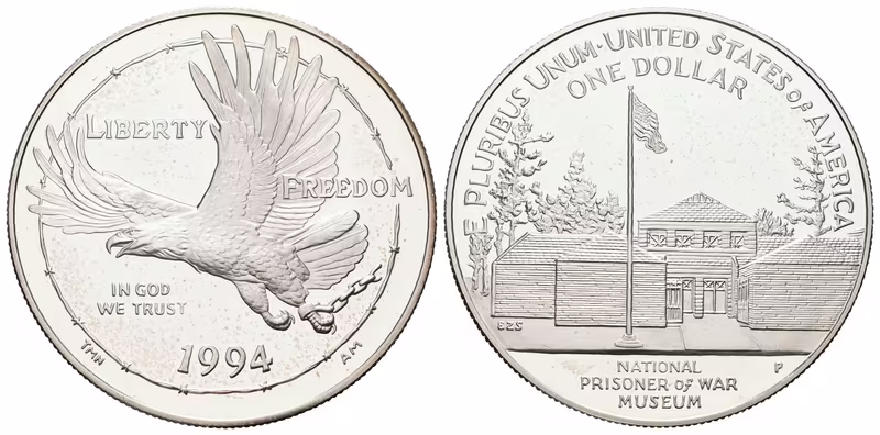 USA, 1 Dollar 1994 - Národní muzeum válečných zajatců, PROOF