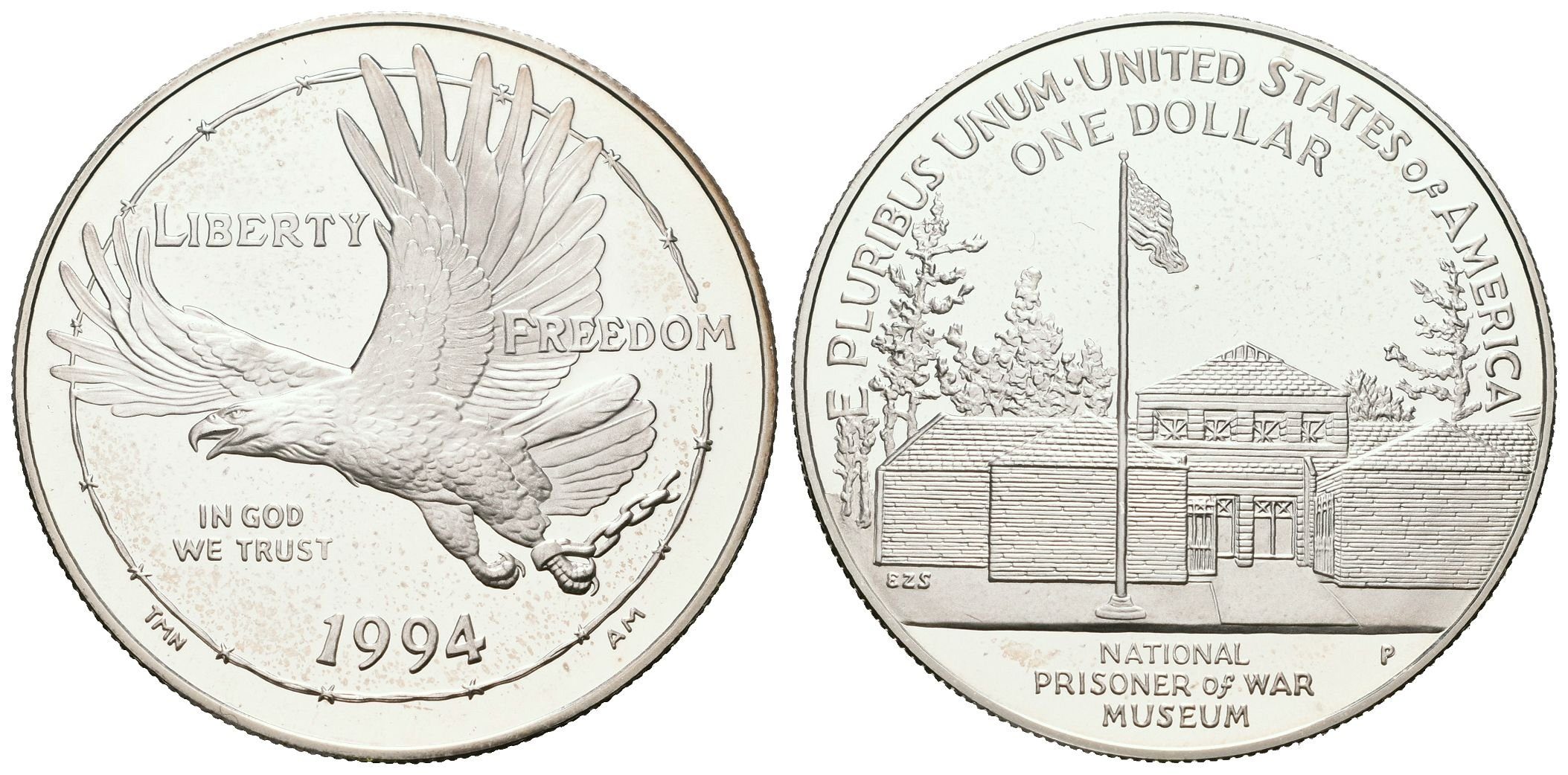 USA, 1 Dollar 1994 - Národní muzeum válečných zajatců, PROOF
