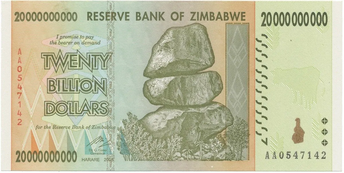 Zimbabwe, 20 Billion Dollars 2008, P.86