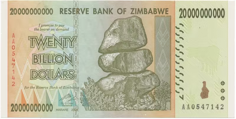 Zimbabwe, 20 Billion Dollars 2008, P.86