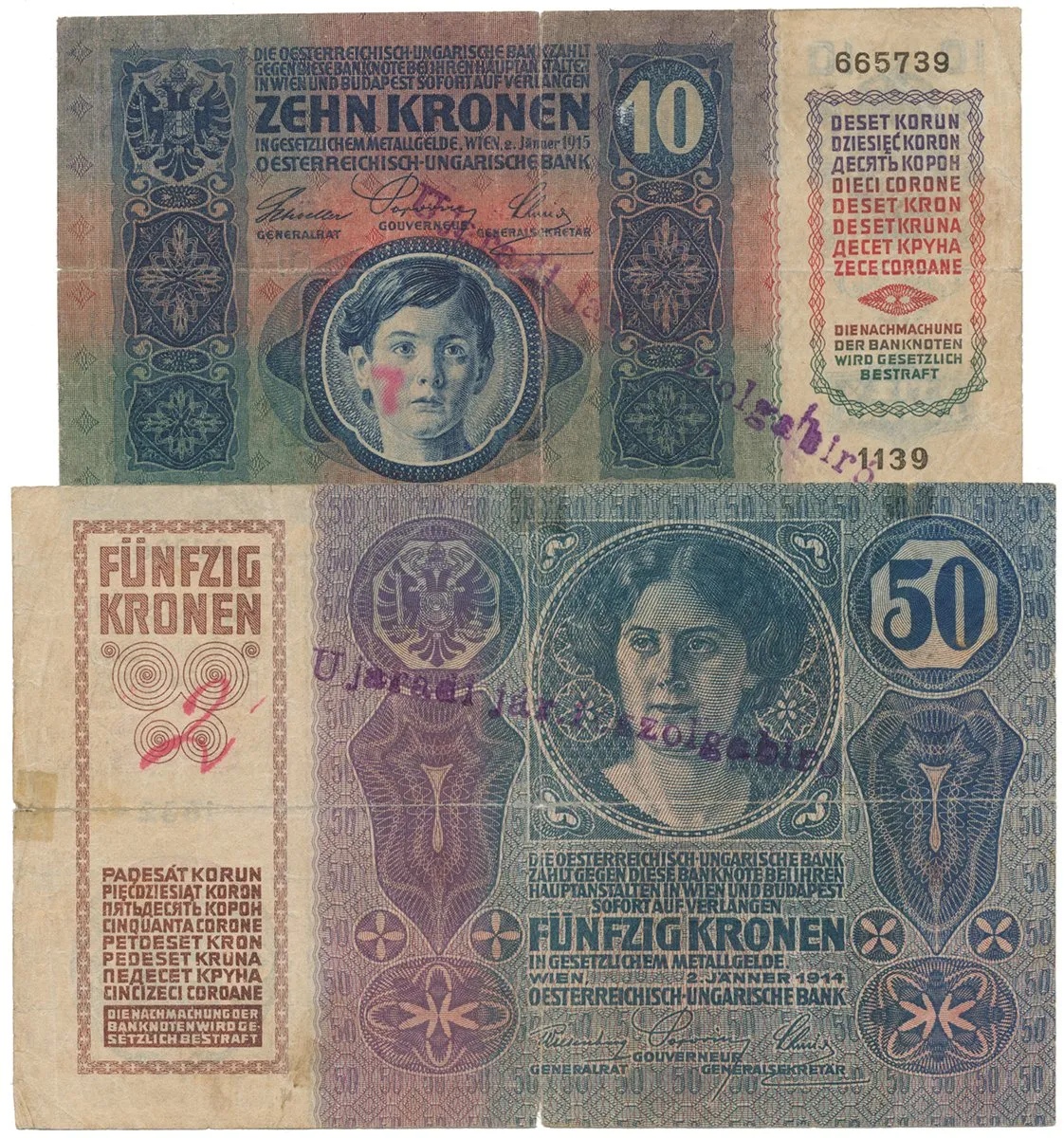 Razítkované R-U bankovky na Balkáně 1919-1921 — 1