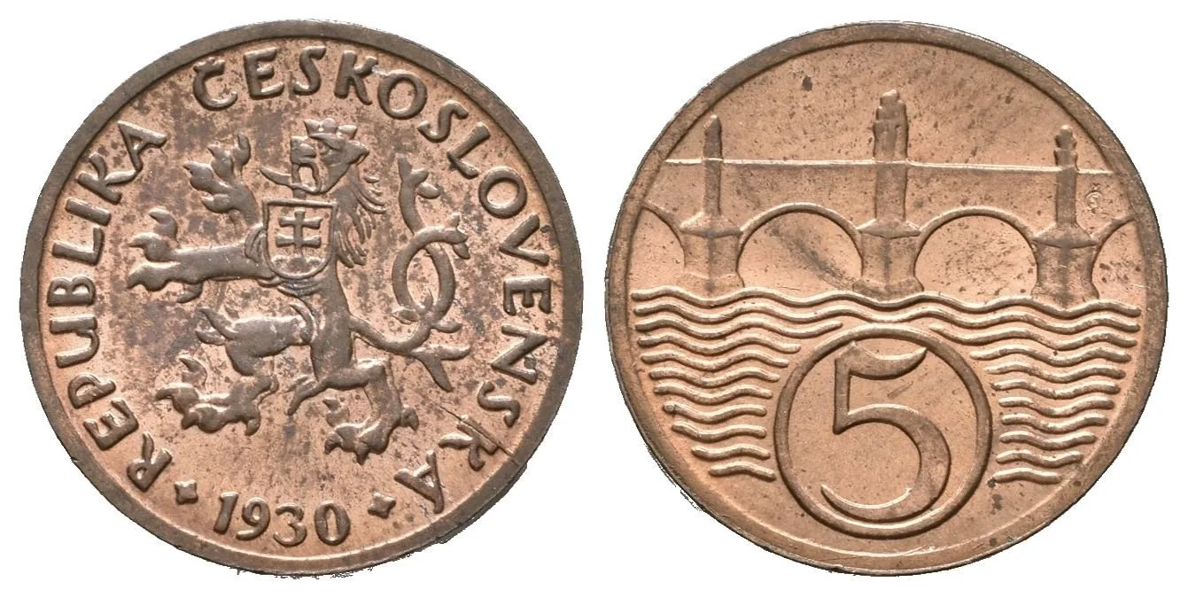 5 Haléř 1930, luxusní zachovalost, lesk, patina_R! — 1