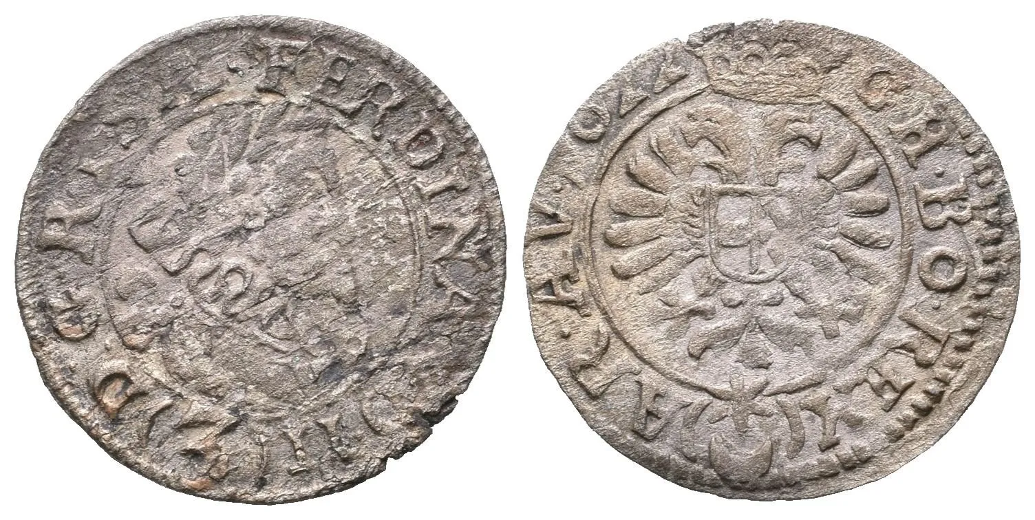 3 Krejcar 1622, Praha-Hübmer, Hal.709, pěkný Rv., vady střížku a exc. — 1