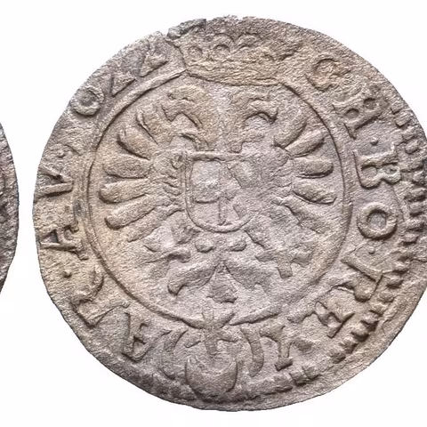 3 Krejcar 1622, Praha-Hübmer, Hal.709, pěkný Rv., vady střížku a exc.