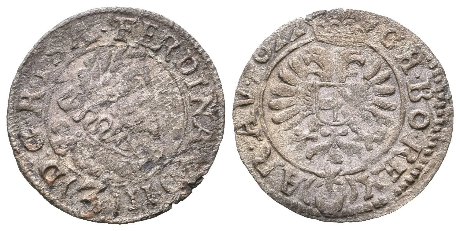 3 Krejcar 1622, Praha-Hübmer, Hal.709, pěkný Rv., vady střížku a exc. — 1