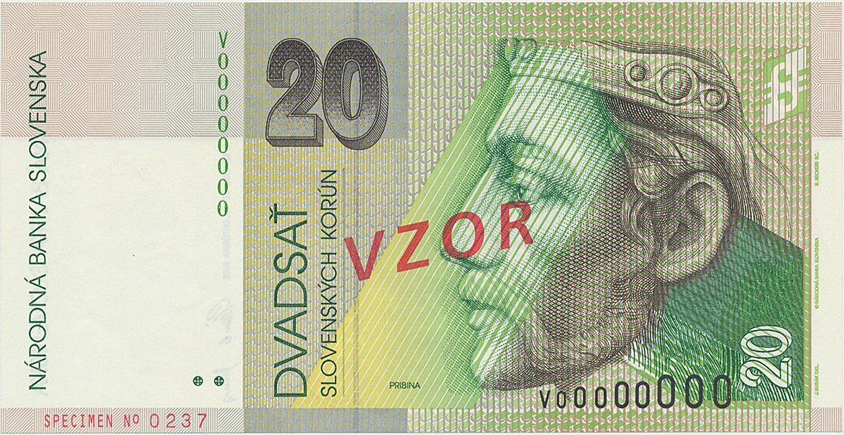 20 Koruna / 20. 10. 2006, V 00000000, bankovní vzor, Hej.SK48V1