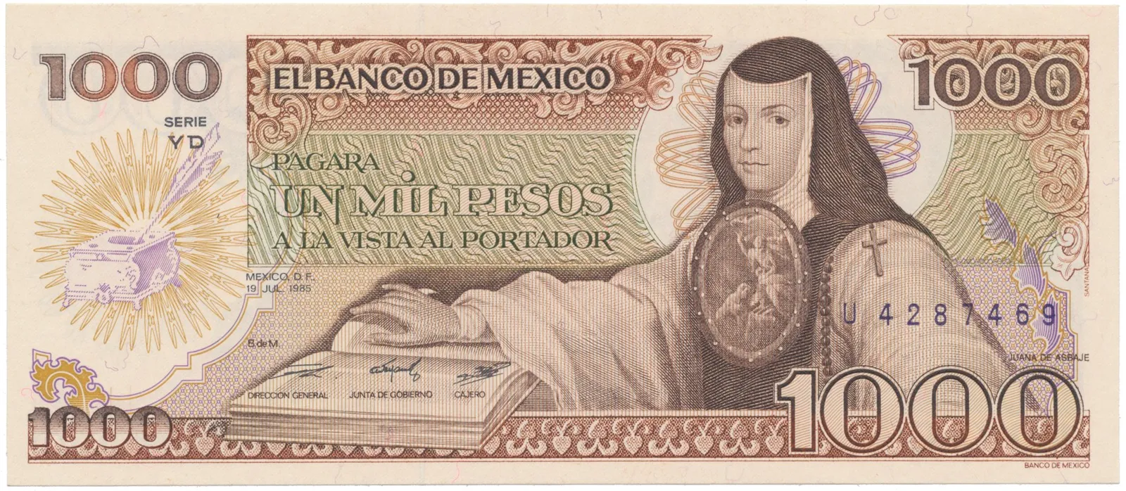 Mexiko, 1000 Pesos 1985, P.85