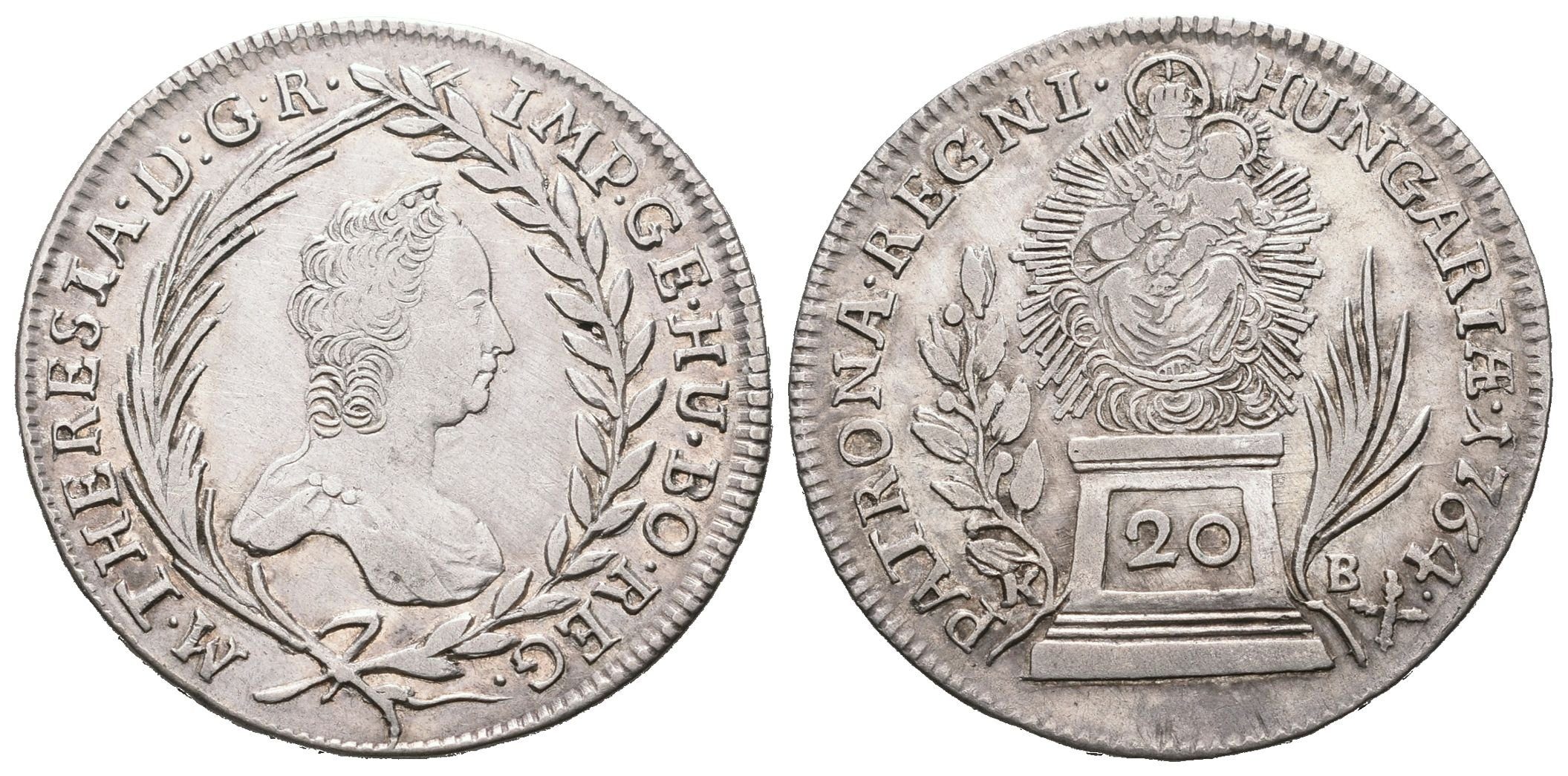 Marie Terezie, 20 Krejcar 1764 KB