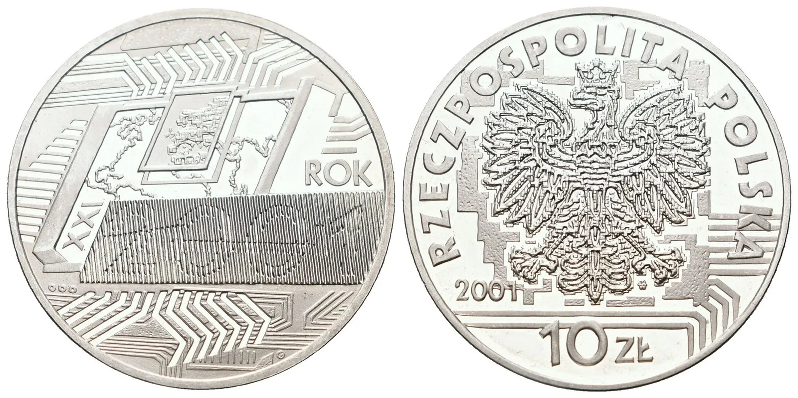 Polsko, 10 Zlotych 2001 - Rok 2001
