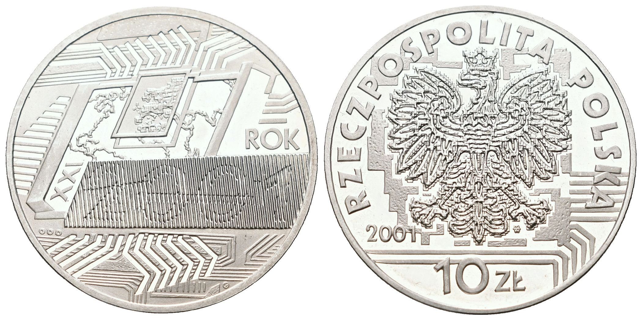 Polsko, 10 Zlotych 2001 - Rok 2001