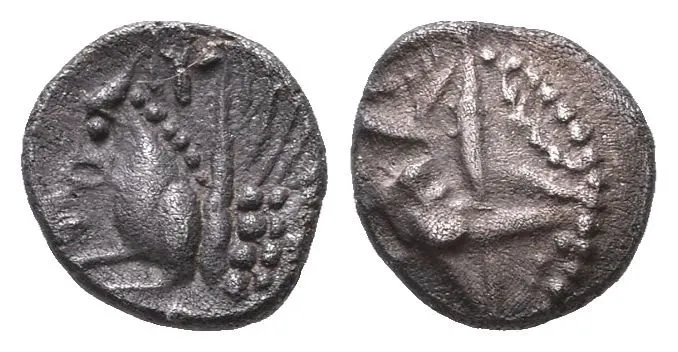 AR Obol, typ Pentagram/Pegas, Pentagram s obličejem v dvojitém perlovci / Pegas zleva — 1