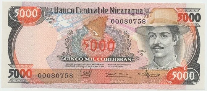 Nikaragua, 5000 Cordobas 1985, P.146