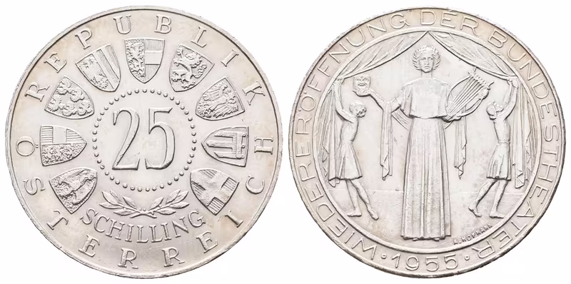 Rakousko, 25 Schilling 1955 - Divadlo
