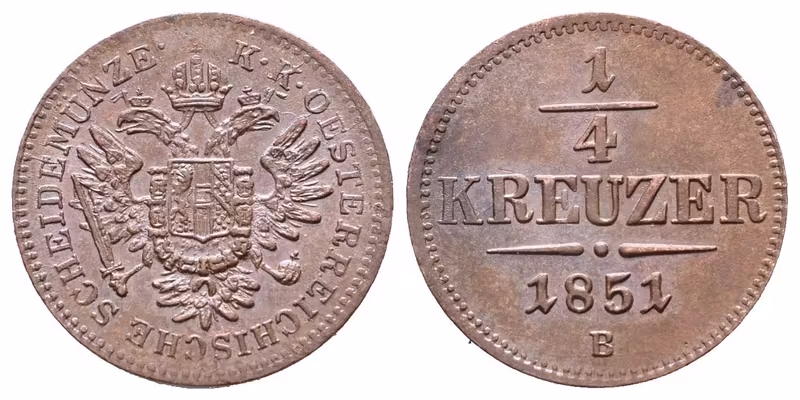 1/4 Krejcar 1851 B