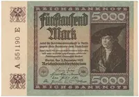 Německo, 5000 Mark 1922, Ro.80c