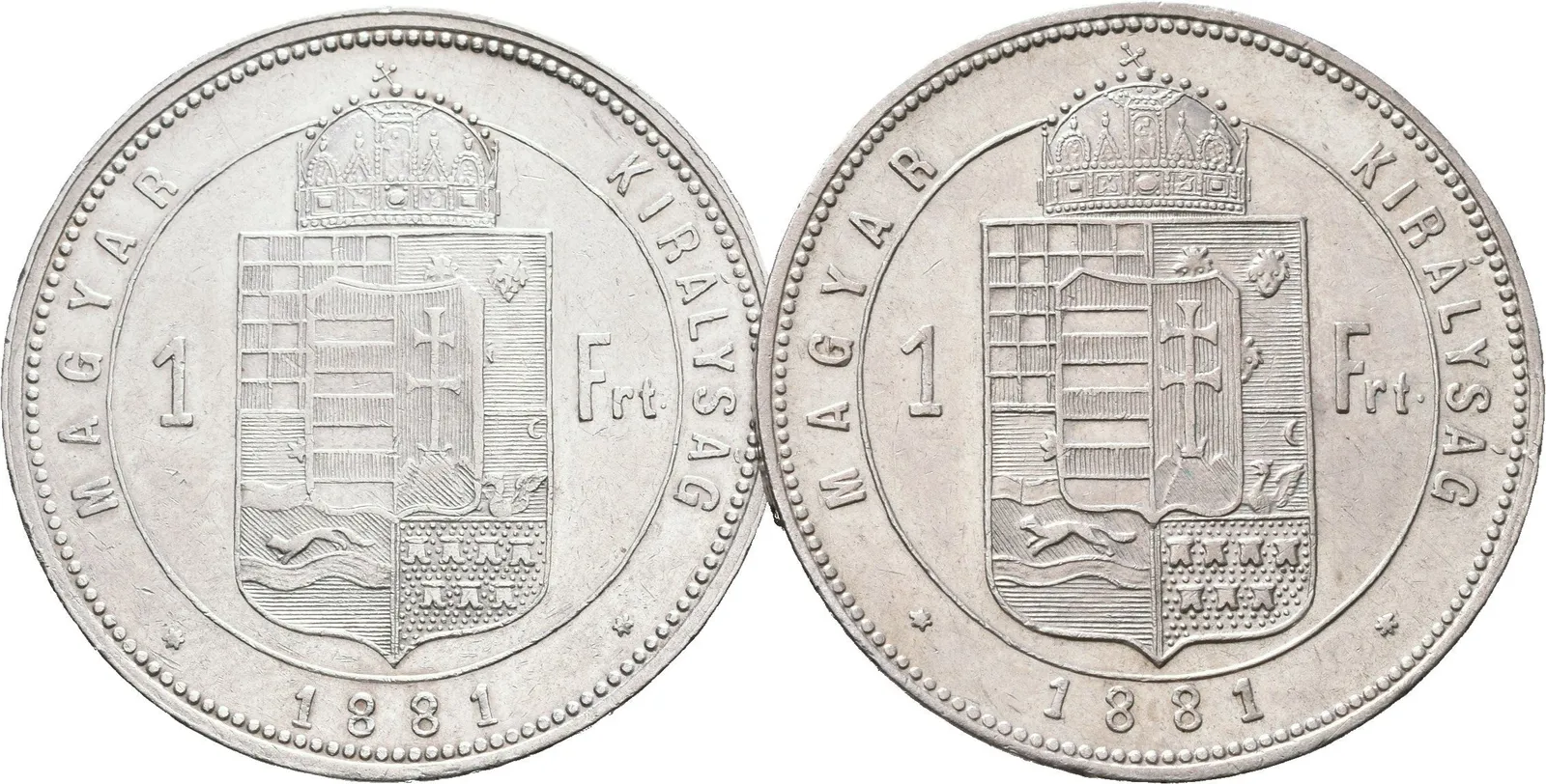 Zlatník 1881 KB + var. s širším štítem, patina, — 1