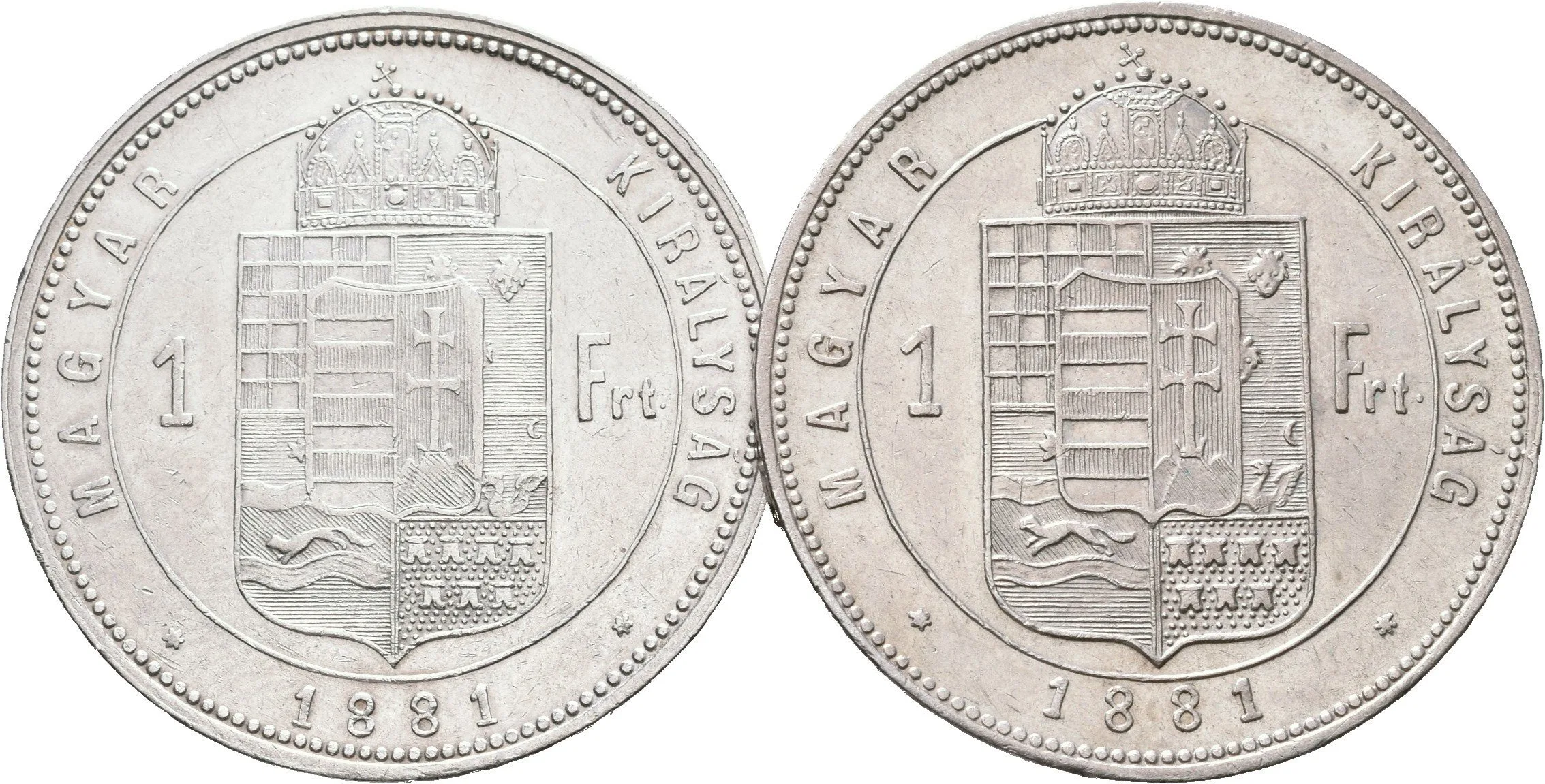 Zlatník 1881 KB + var. s širším štítem, patina, — 1