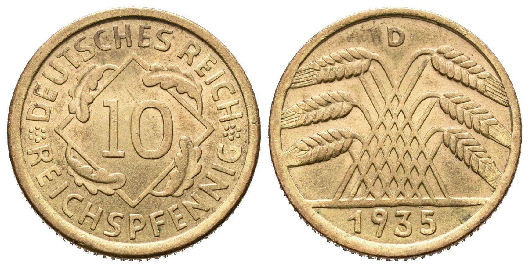III. říše, 10 Pfennig 1935 F