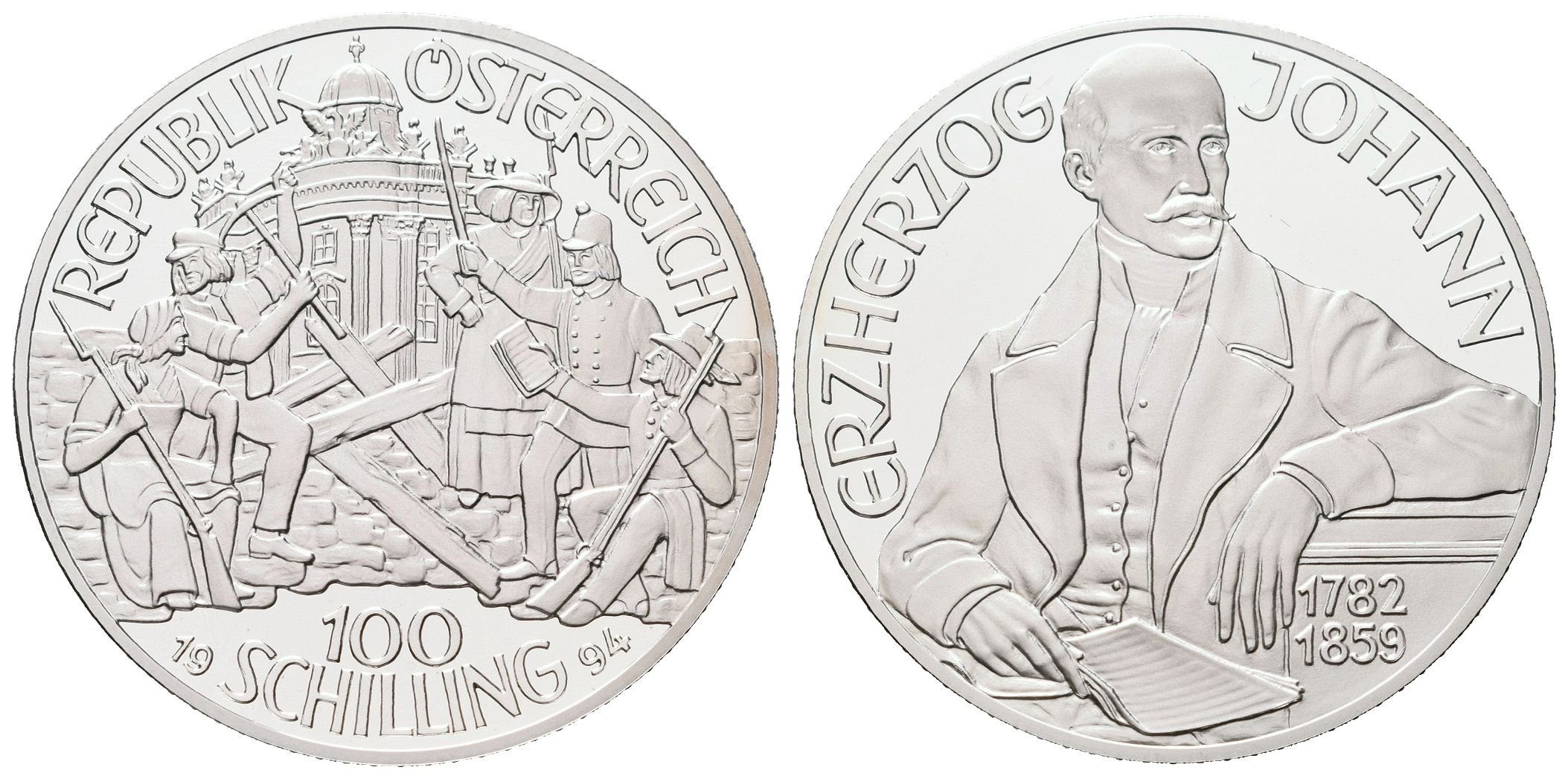 Rakousko, 100 Schilling 1994 - Arcivévoda Johann