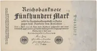 Německo, 500 Mark 1922, zelený 7-místný číslovač, Ro.71b