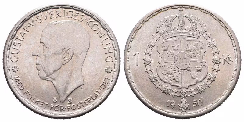 Švédsko, 1 Koruna 1950