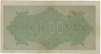 Německo, 1000 Mark 1922, vod. Wellen, 6-místné číslo, Ro.75q - fotografie 2