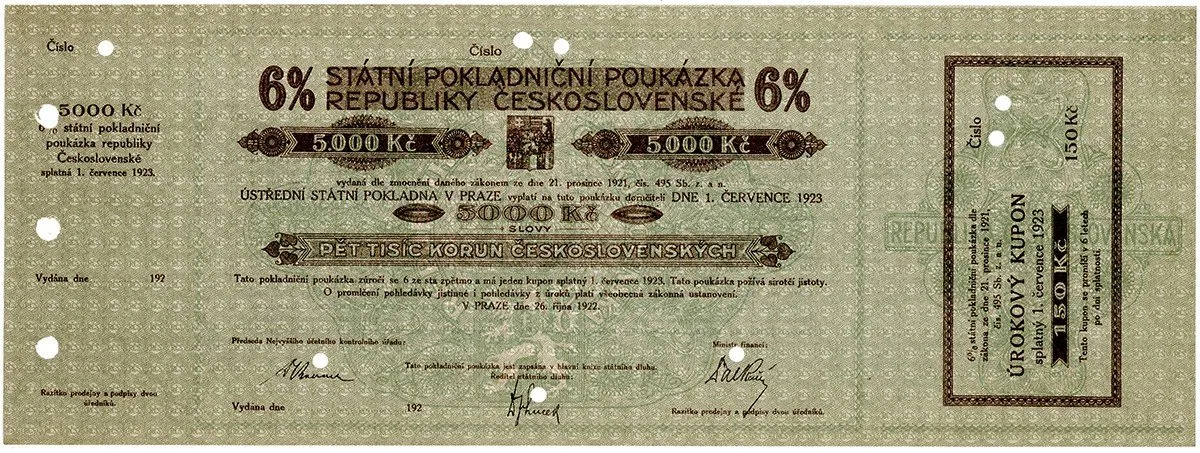 Státní pokladniční poukázky, 1919 - 1939 — 1