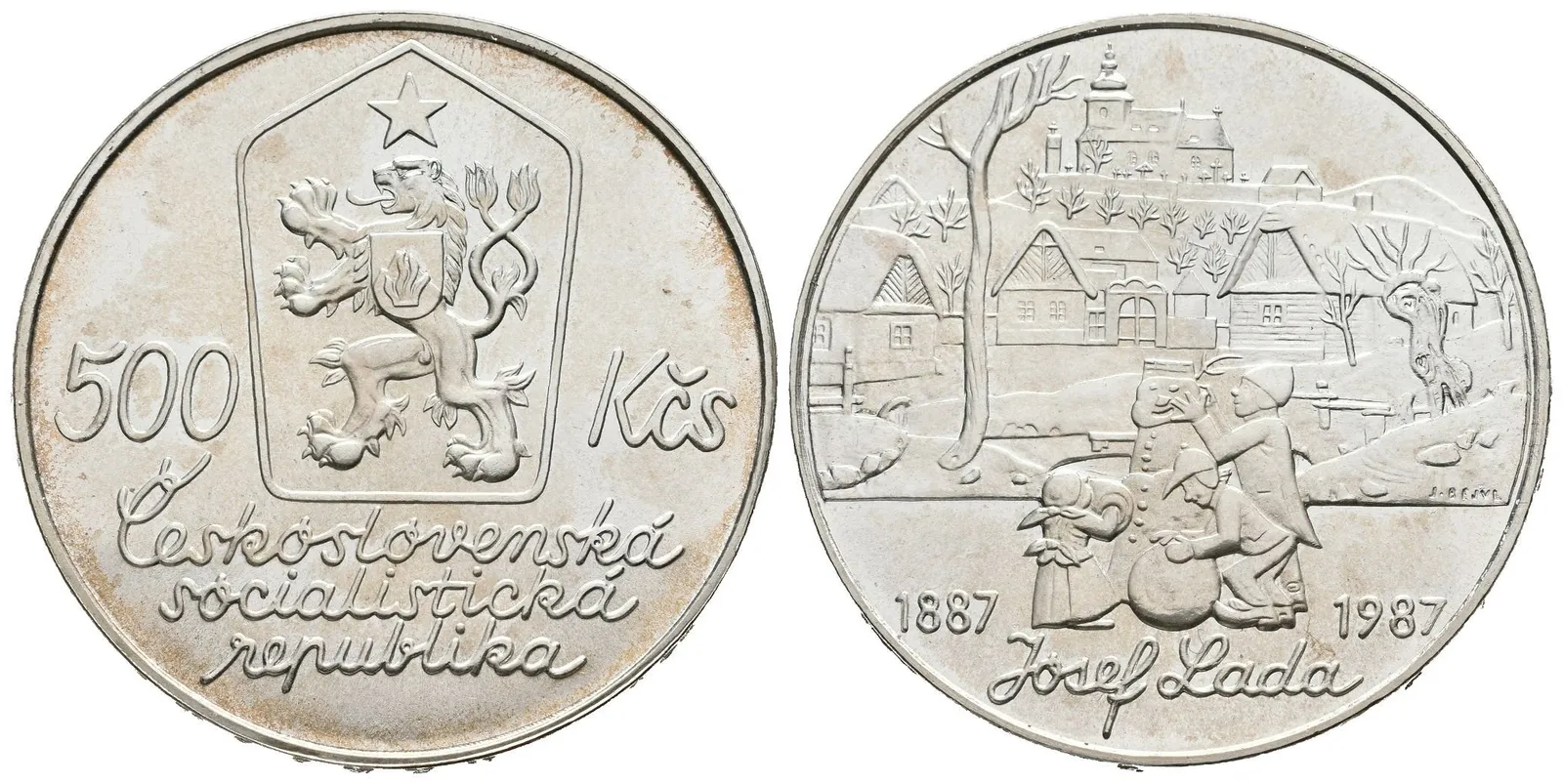500 Kčs 1987 - Josef Lada, Aurea.169, lesk, patina — 1
