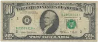 USA, 10 Dollars 1969C, náhradní série *, Pick.451dr