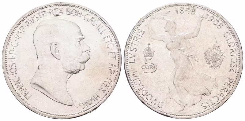 5 Koruna 1908 - jubilejní
