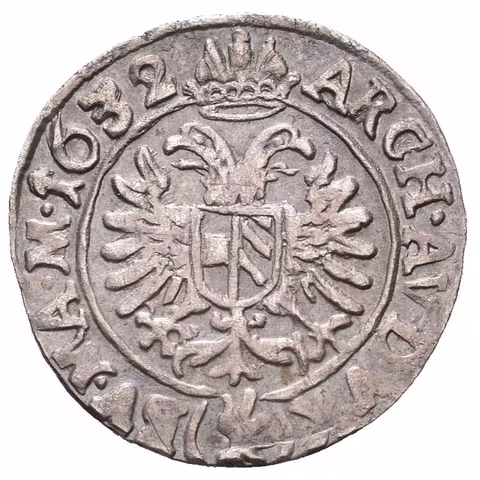 3 Krejcar 1632, Jáchymov-Steinmüller, Hal.844, patina, lehce exc.