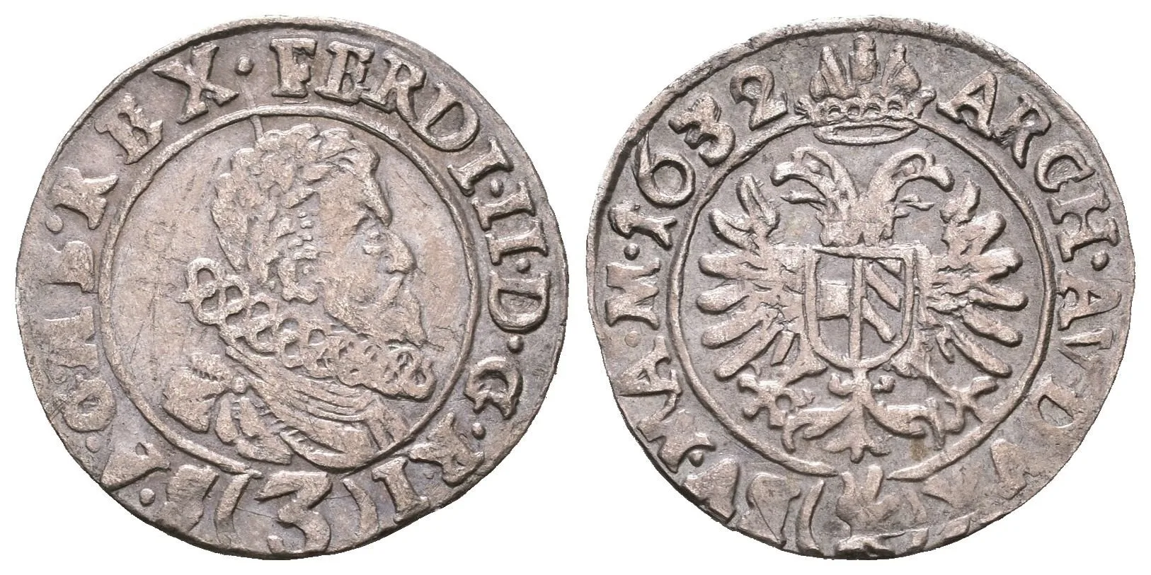 3 Krejcar 1632, Jáchymov-Steinmüller, Hal.844, patina, lehce exc. — 1