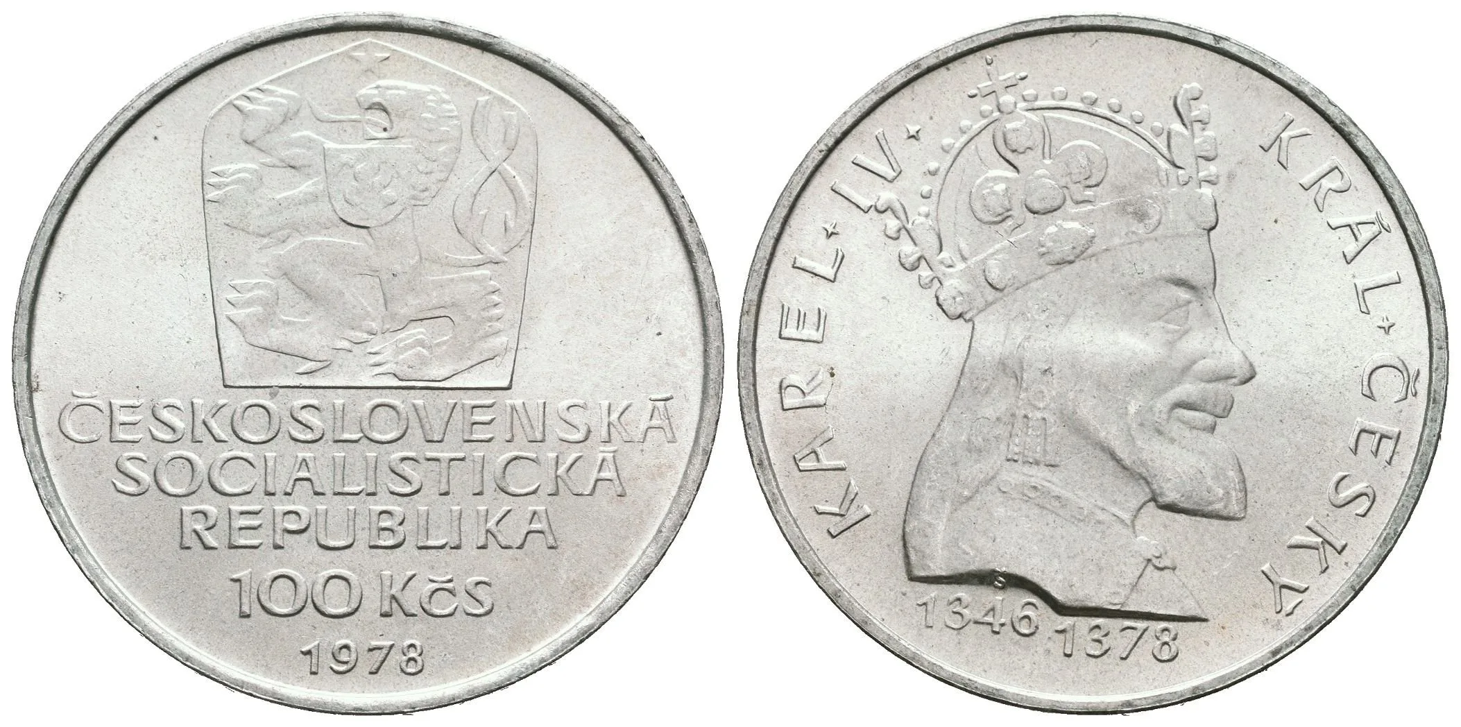 100 Kčs 1978 - Karel IV., ražební lesk — 1