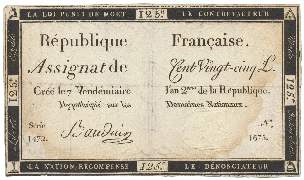 Francie, 125 Livres 1793, P.A74