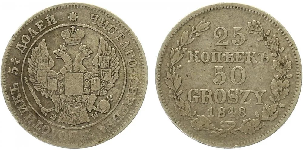 Ražby pro Polsko, Mikuláš I., 1825 - 1855 — 1