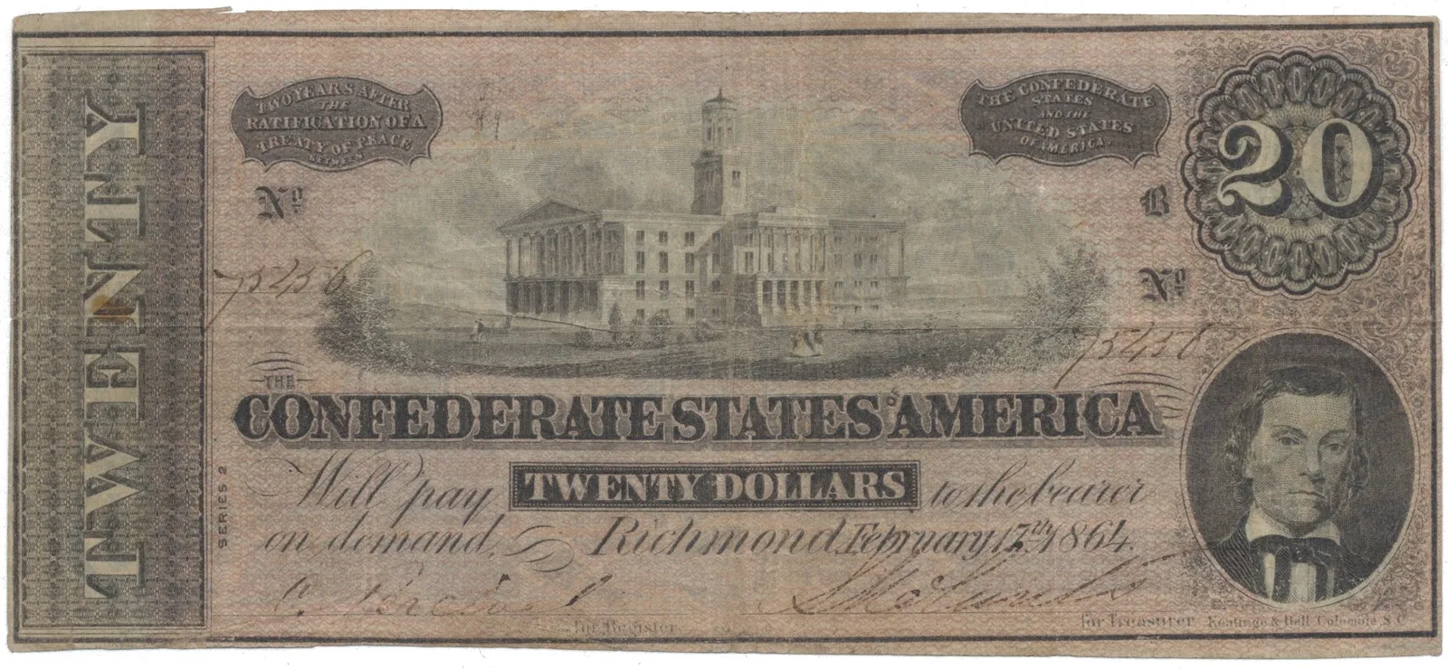 CSA, 20 Dollar 1864, P.69