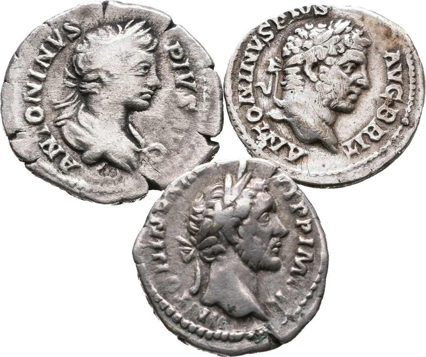 Soubor Denárů - Antoninus Pius, RIC.260, Caracalla, RIC.130 — 1
