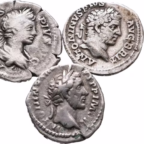 Soubor Denárů - Antoninus Pius, RIC.260, Caracalla, RIC.130